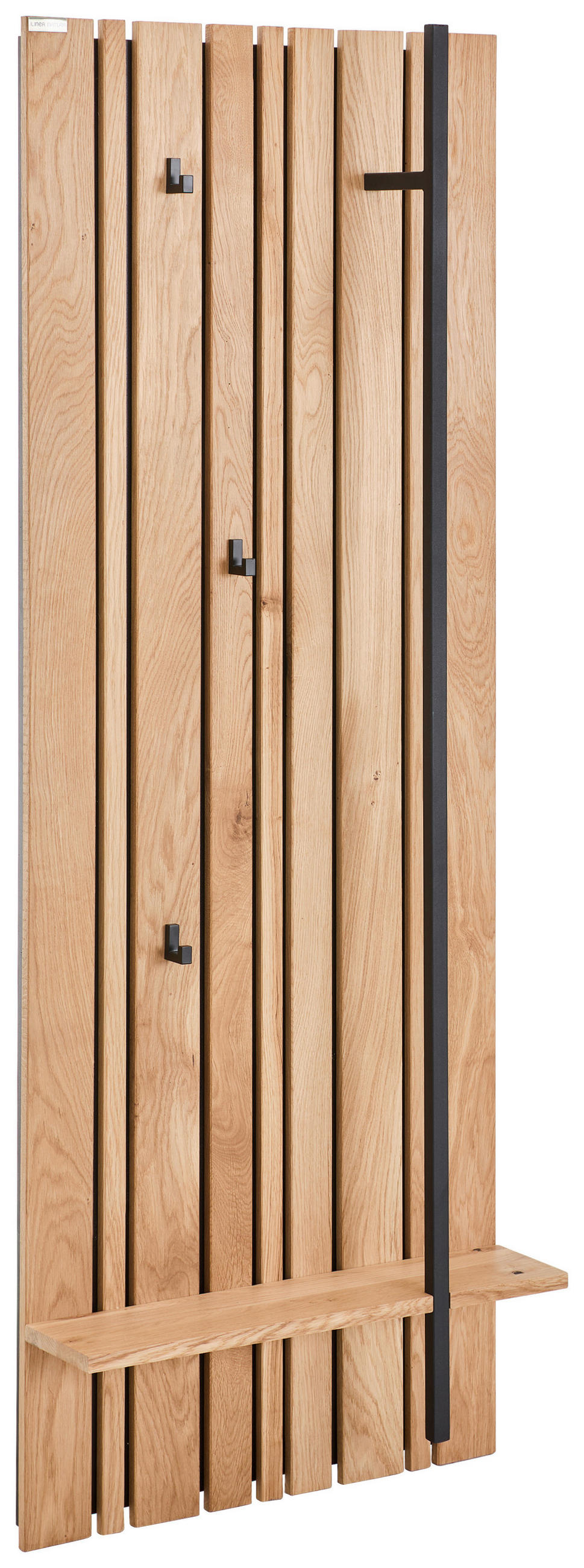 GARDEROBENPANEEL  in 56,2/168,5/18,4 cm  - Eichefarben/Schwarz, Design, Holz/Holzwerkstoff (56,2/168,5/18,4cm) - Linea Natura