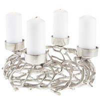 ADVENTSKRANZ  - Silberfarben, Basics, Metall (38/15/38cm)