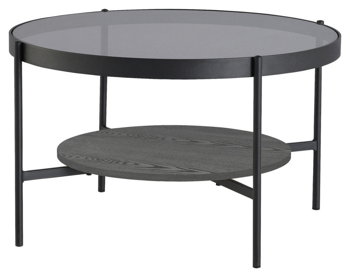 COUCHTISCH in Metall, Glas, Holzwerkstoff  - Schwarz, Design, Glas/Holzwerkstoff (73,5/42,5/73,5cm) - MID.YOU