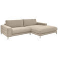 ECKSOFA in Feincord Sandfarben  - Sandfarben/Schwarz, Design, Textil/Metall (293/207cm) - Dieter Knoll