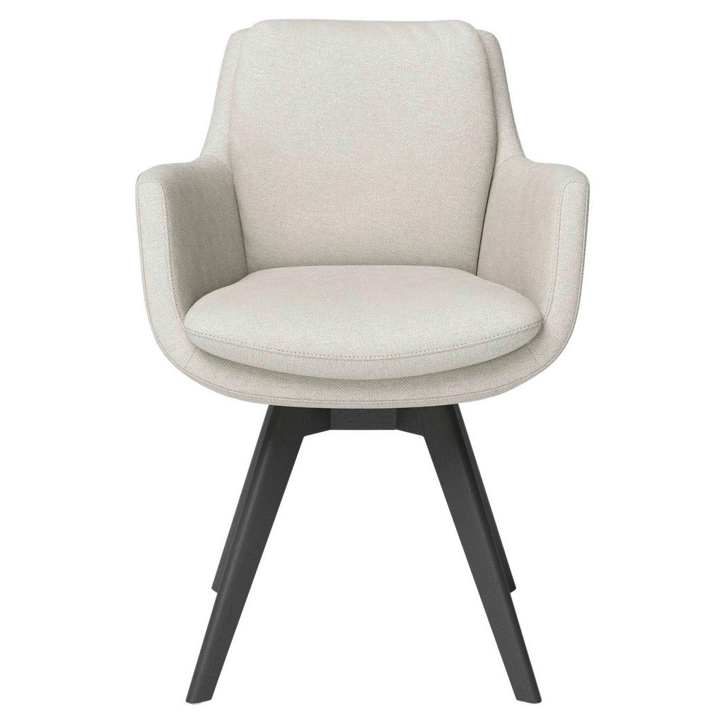 Thumbnail - Joop! Armlehnstuhl Characters, Anthrazit, Beige, Holz, Textil, Eiche, massiv, konisch, eckig, 63x83x65 cm, Goldenes M, E...