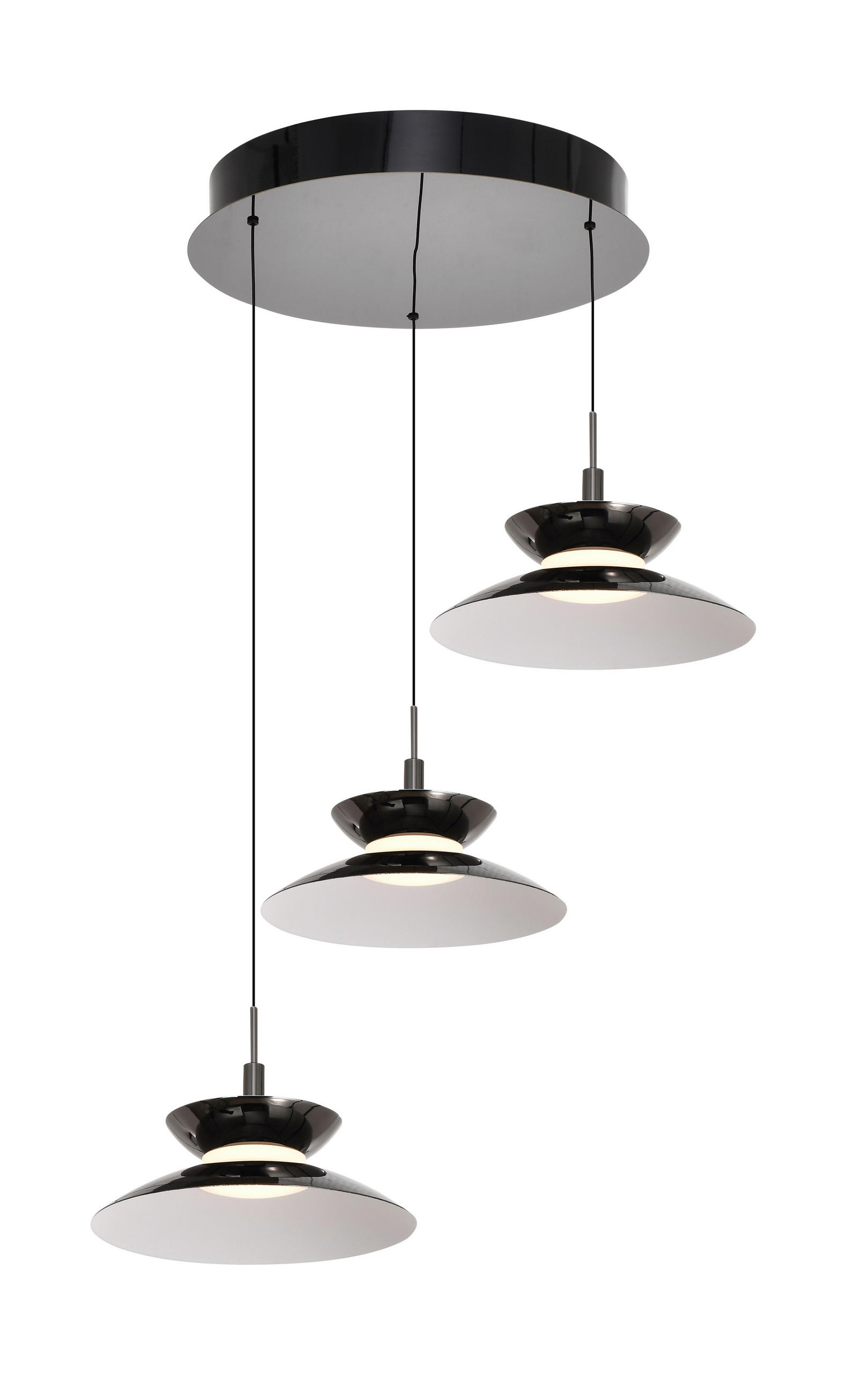LED-HÄNGELEUCHTE Gubbio 49/150/49 cm  - Schwarzchrom, Design, Metall (49/150/49cm)