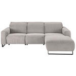 ECKSOFA in Cord Grau  - Schwarz/Grau, KONVENTIONELL, Textil/Metall (266/180cm) - Hom`in