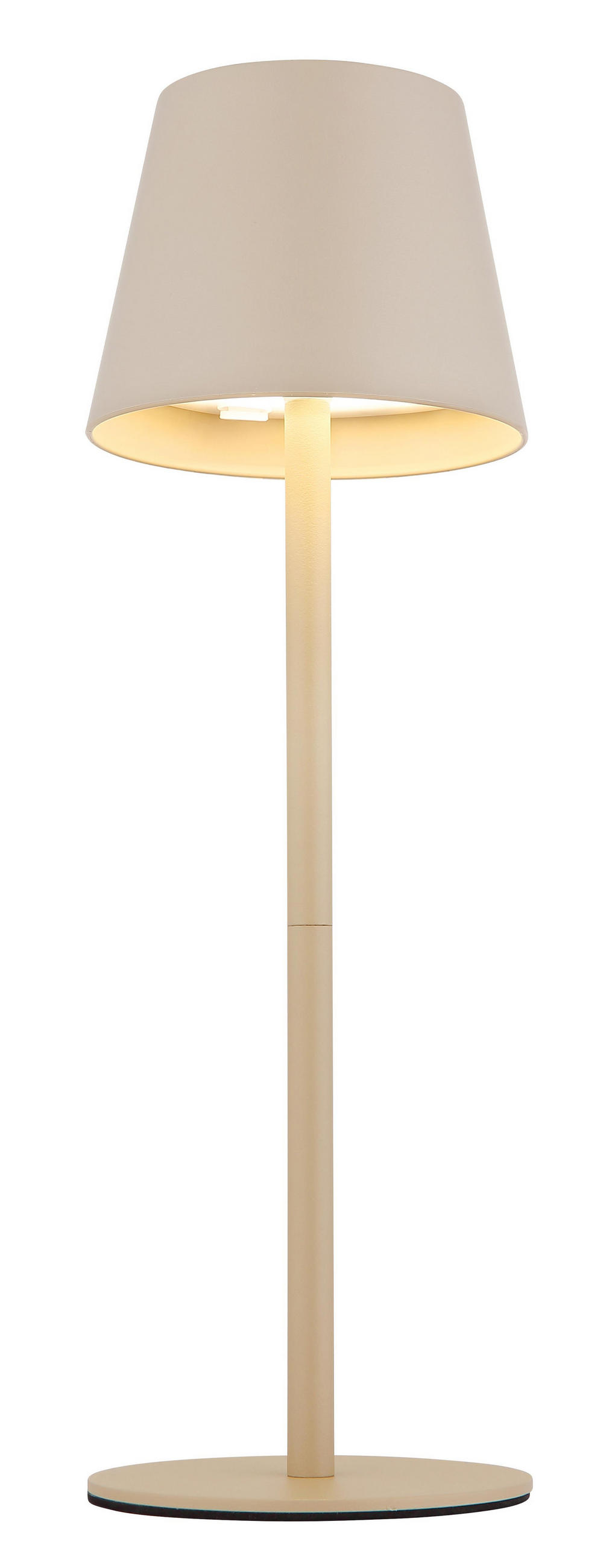 AKKU-TISCHLEUCHTE 11,5/36 cm   - Sandfarben/Opal, Trend, Kunststoff/Metall (11,5/36cm) - Novel