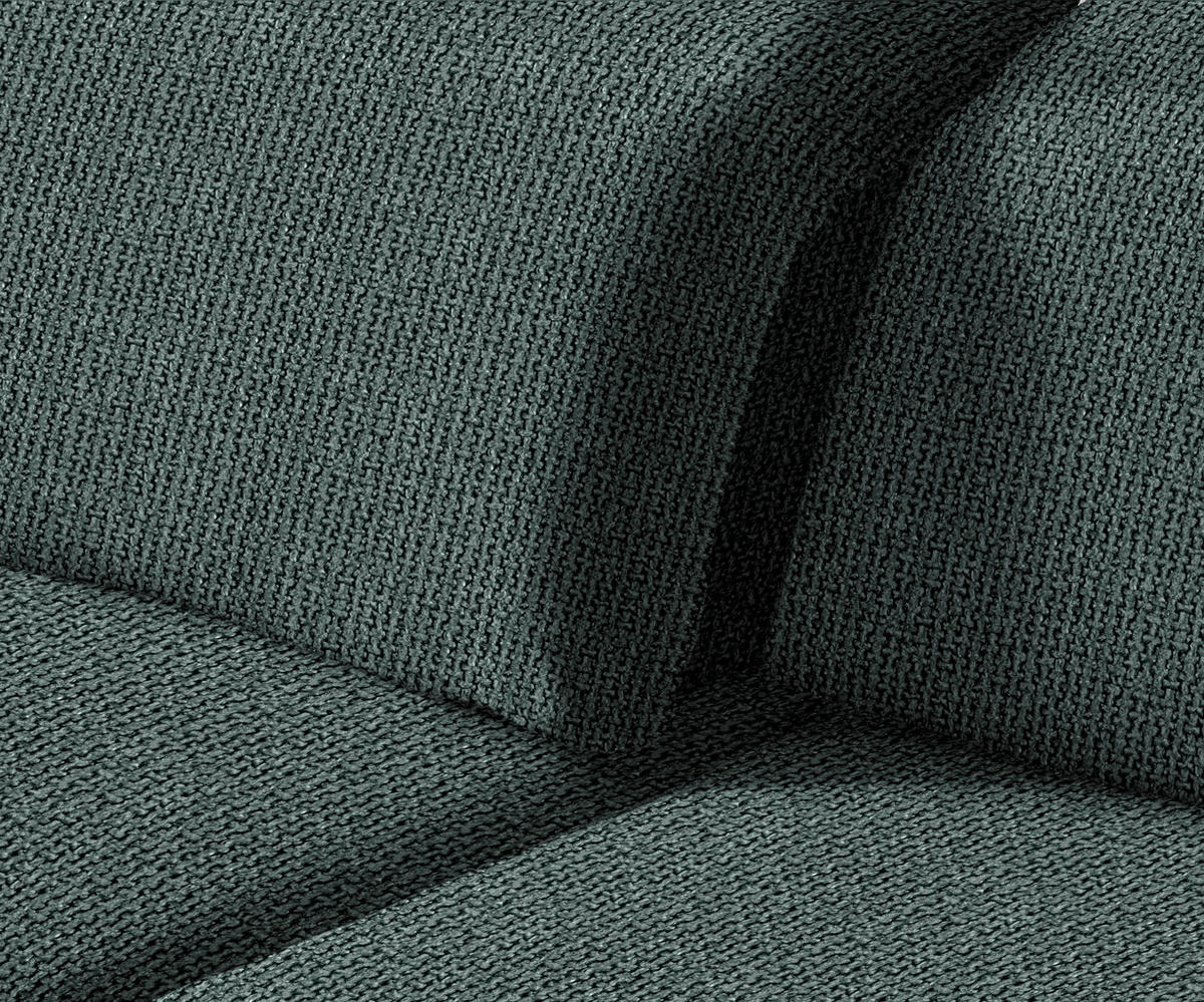 ECKSOFA in Webstoff Grau, Grün  - Schwarz/Grau, Design, Textil/Metall (180/289cm) - Stylife