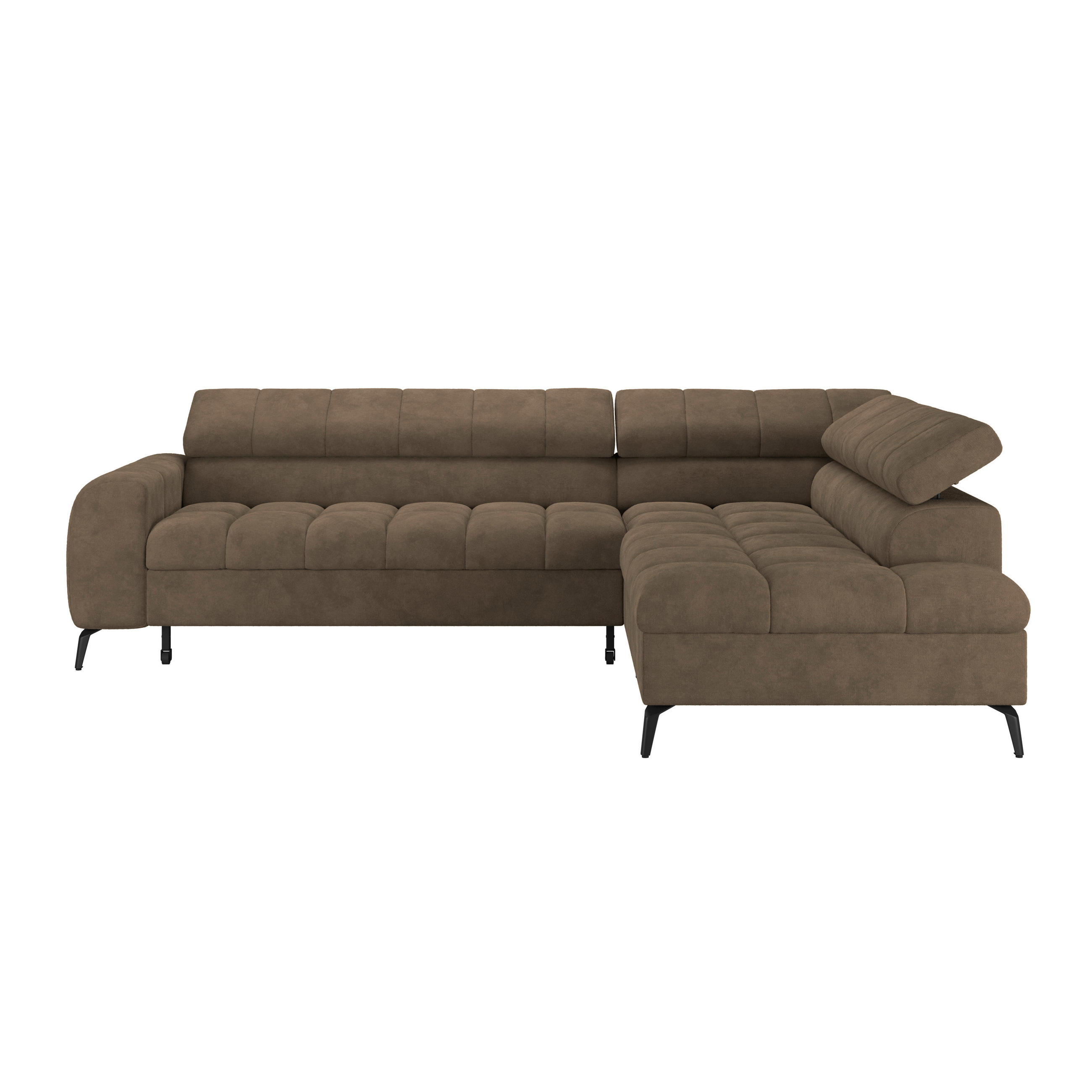 ECKSOFA Braun  - Schwarz/Braun, Trend, Kunststoff/Textil (261/203cm) - Livetastic