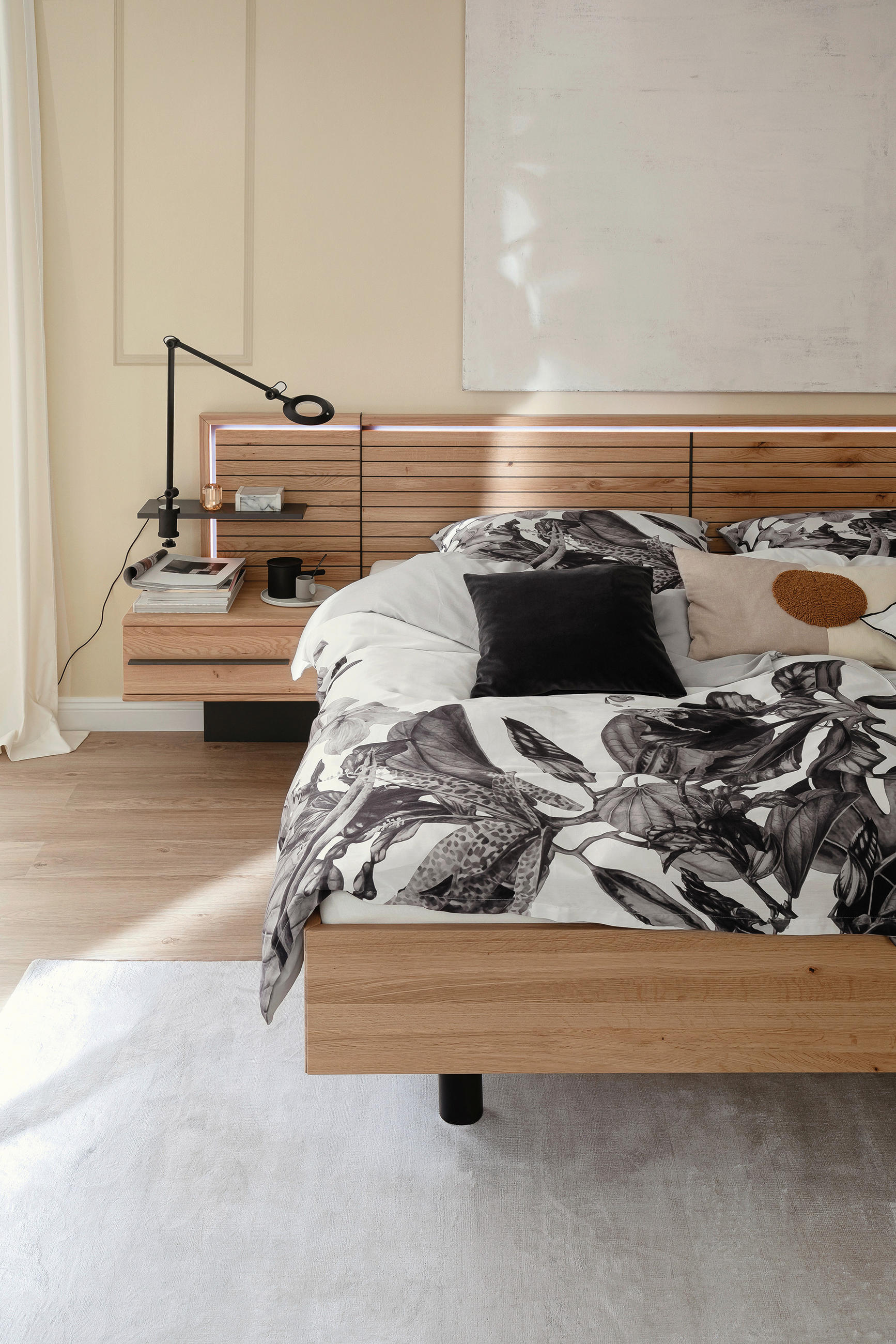 WENDEBETTWÄSCHE Satin 135/200 cm  - Anthrazit/Creme, Design, Textil (135/200cm) - Schöner Wohnen