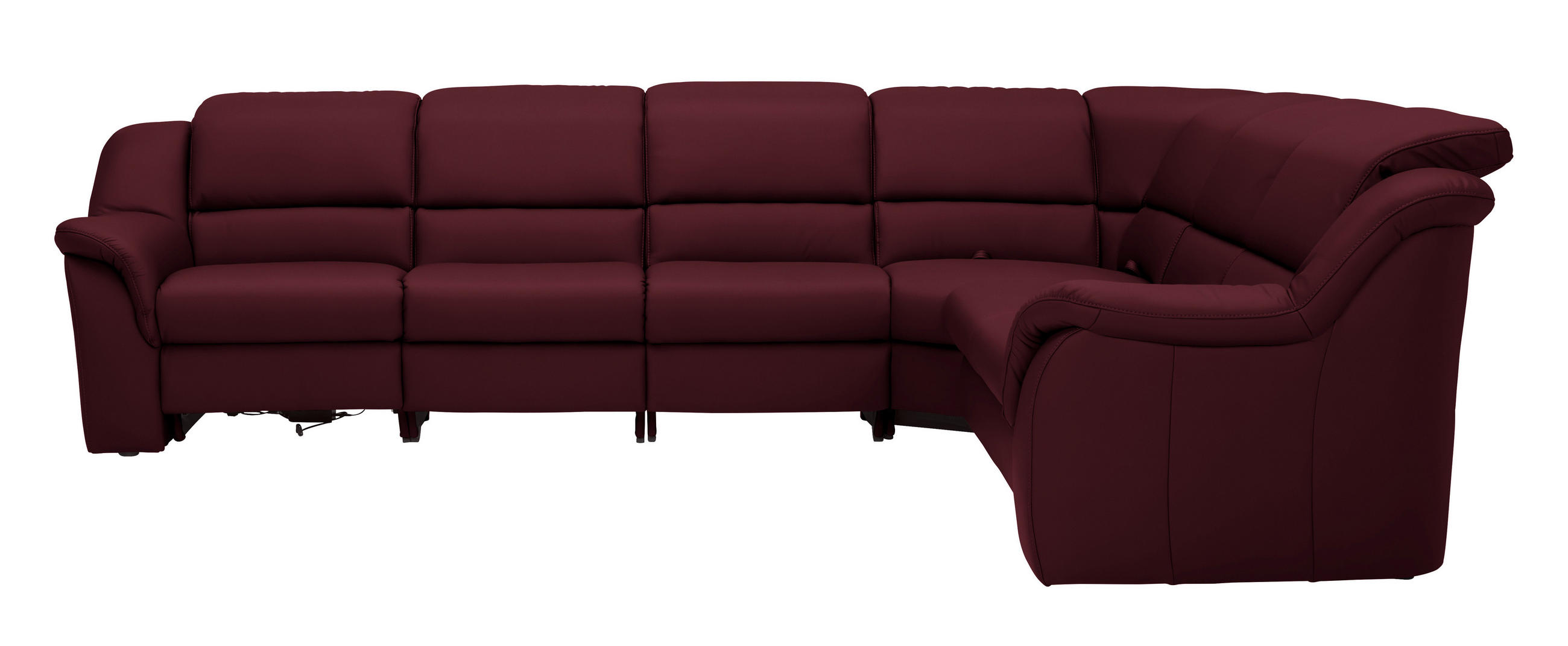 ECKSOFA  in Echtleder Weinrot  324/260 cm  - Chromfarben/Weinrot, KONVENTIONELL, Leder/Kunststoff (324/260cm) - Cantus