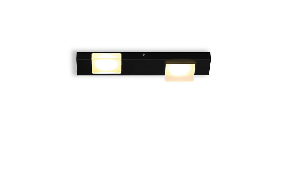 LED-DECKENLEUCHTE 36/12/3 cm   - Schwarz, Design, Metall (36/12/3cm) - BOPP
