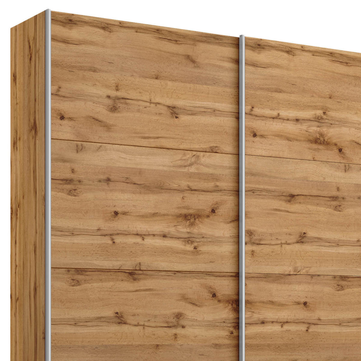 SCHWEBETÜRENSCHRANK  in Eichefarben  - Eichefarben/Alufarben, MODERN, Holzwerkstoff/Metall (271/230/62cm) - Rauch Möbel
