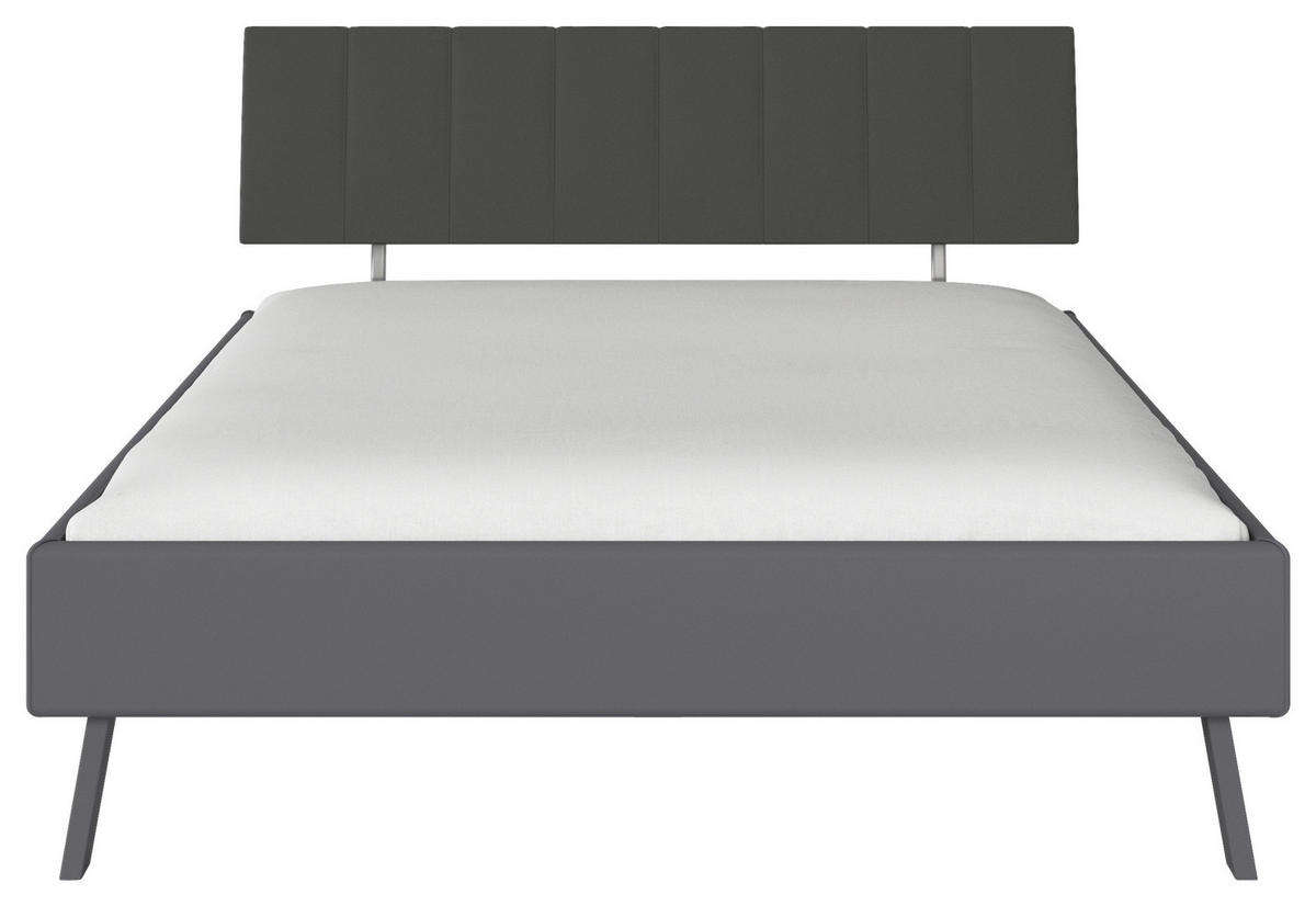 BETT 160/200 cm,  in Grau,  - Grau, Design, Textil/Metall (160/200cm) - Carryhome