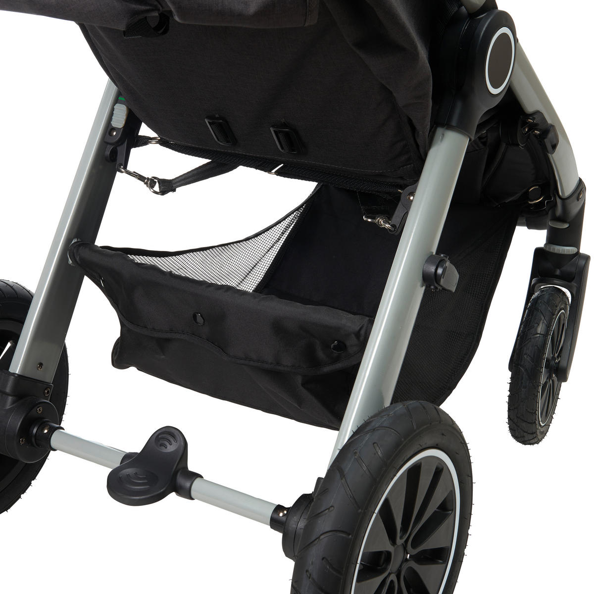 BUGGY Smart  - Dunkelgrau/Alufarben, Trend, Textil/Metall (115/56/105cm) - Jimmylee