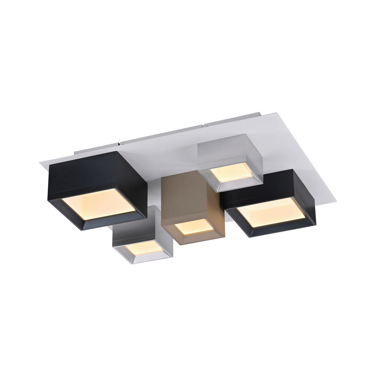 STROPNÍ LED SVÍTIDLO, 50/40/15 cm - šedá/černá, Design, kov/plast (50/40/15cm) - Neuhaus PURE