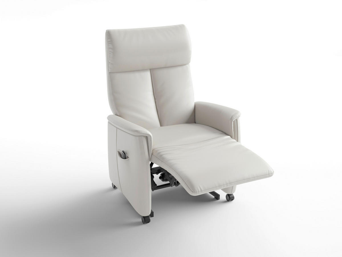 RELAXSESSEL TV CREMONA COMFORT E L3 Echtleder Kopfteilverstellung, Fußteilverstellung, Rücken echt    - Schwarz/Weiß, Basics, Leder/Kunststoff (76/114/84cm) - Sit & More