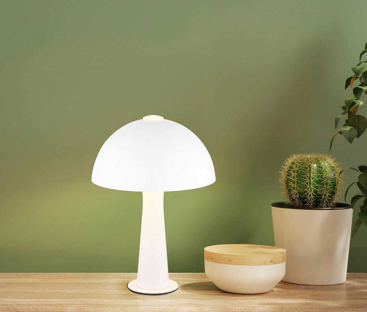 TISCHLEUCHTE Julia 20/28,5 cm  - Schwarz/Weiß, Design, Kunststoff/Metall (20/28,5cm) - Globo