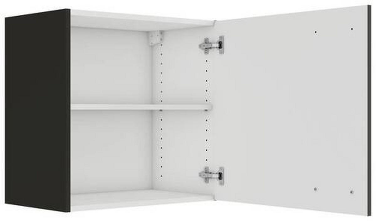 KÜCHENOBERSCHRANK 60/57,6/34,6 cm  in Anthrazit  - Anthrazit/Schwarz, Basics, Holzwerkstoff/Metall (60/57,6/34,6cm) - Optifit