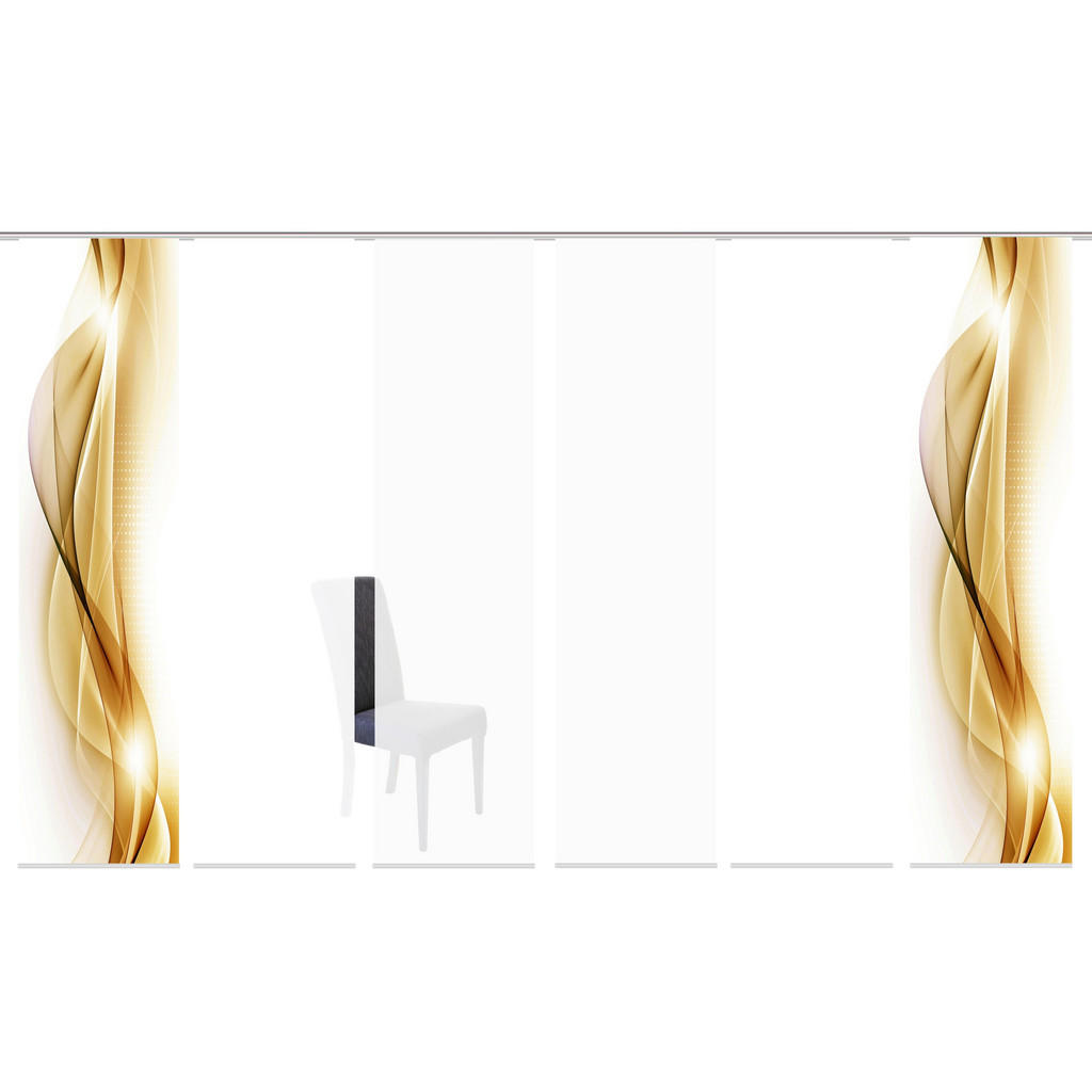 Flächenvorhang 6-Tlg. Neblana B: 60 cm, Gold
