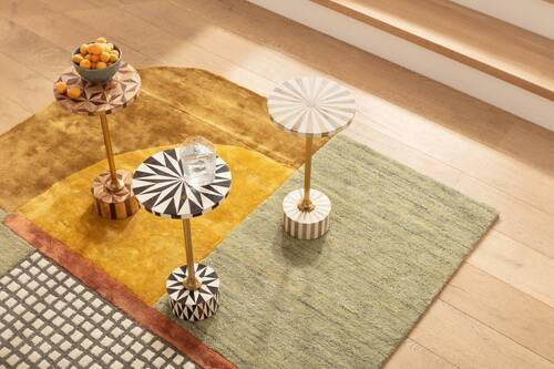 ODKLÁDACÍ STOLEK, hnědá, barvy zlata, tmavě hnědá - tmavě hnědá/barvy zlata, Design, kov/kompozitní dřevo (25/25/50cm) - Kare-Design