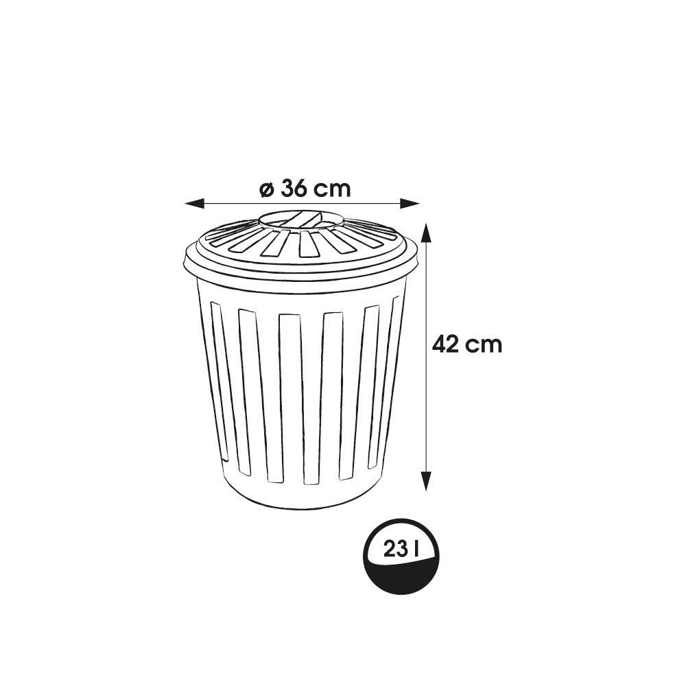ABFALLEIMER 23 l  Kunststoff  - Schwarz, Basics, Kunststoff (36/42cm)