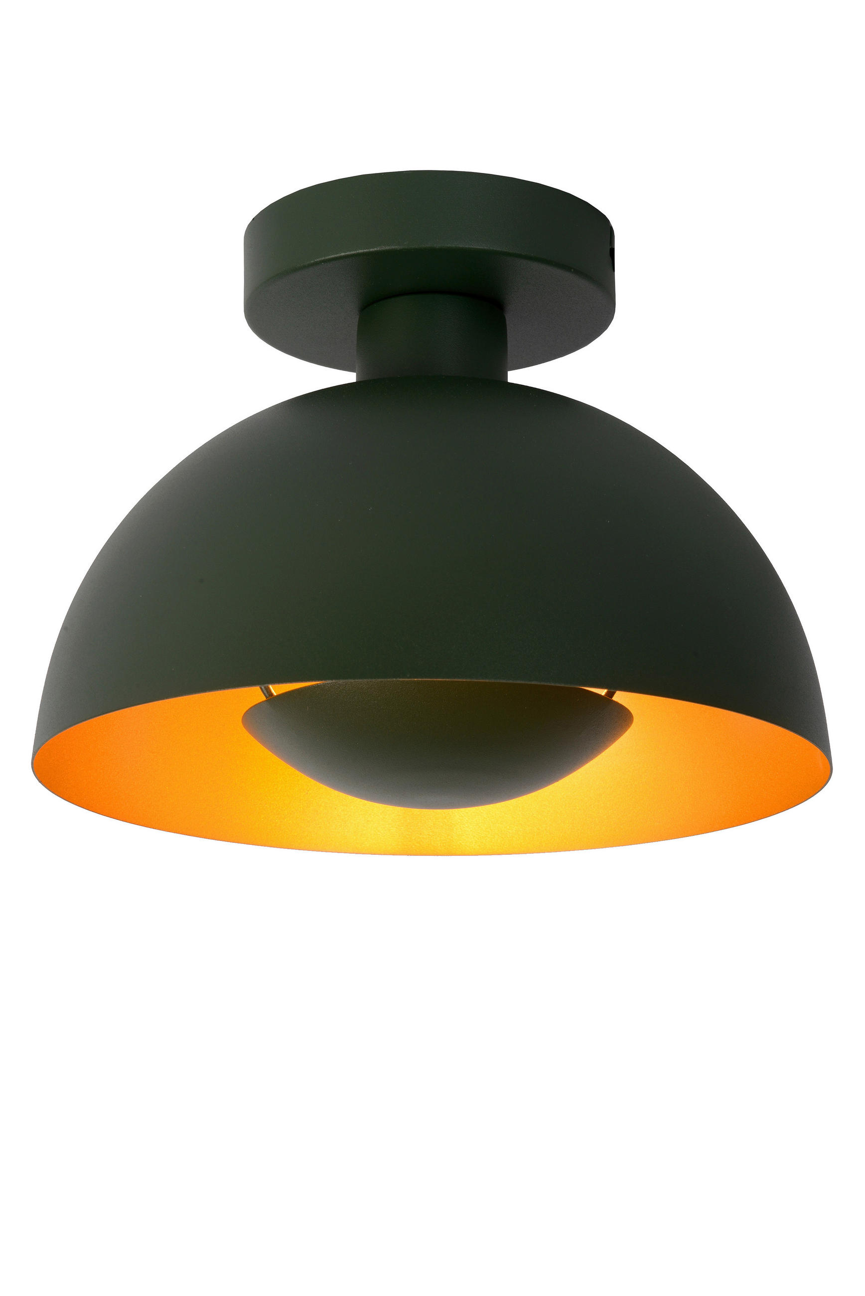 DECKENLEUCHTE SIEMON 25/19 cm   - Messingfarben/Grün, Design, Metall (25/19cm) - Lucide