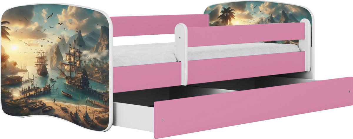 KINDER-/JUNIORBETT - Pink/Birkefarben, MODERN, Holz/Holzwerkstoff (80/160cm) - MID.YOU