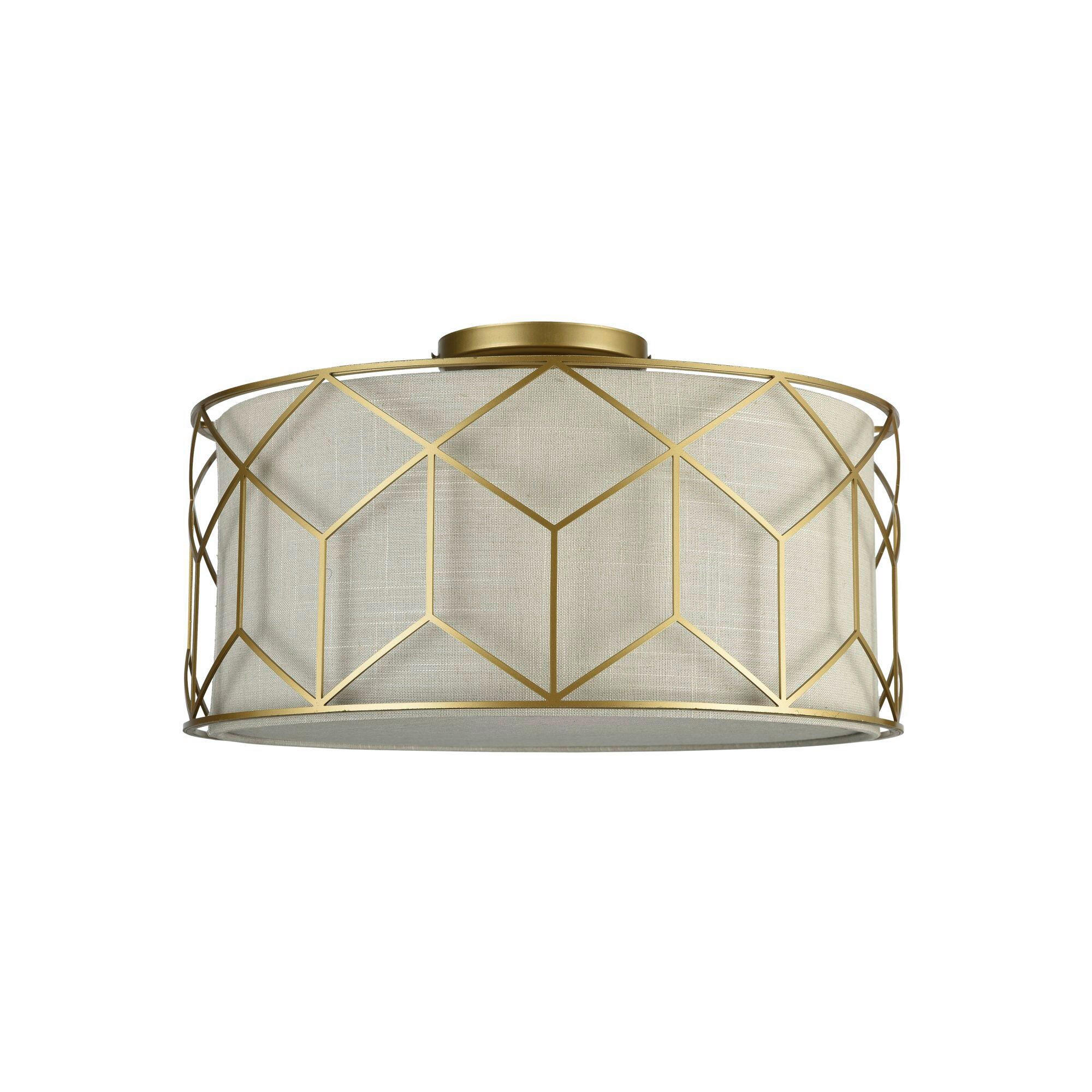 STROPNÉ SVIETIDLO, 43/19 cm  - zlatá, Trend, kov/textil (43/19cm) - MAYTONI