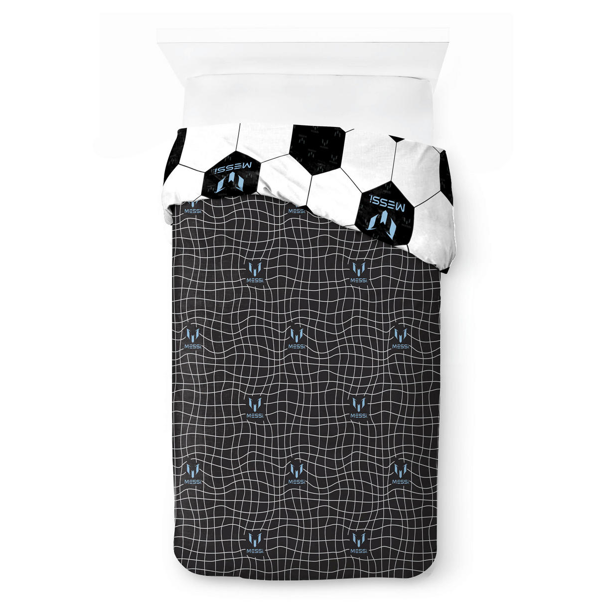 KINDERBETTWÄSCHE Messi Abstract 200/135 cm  - Schwarz/Weiß, Basics, Textil (200/135cm)