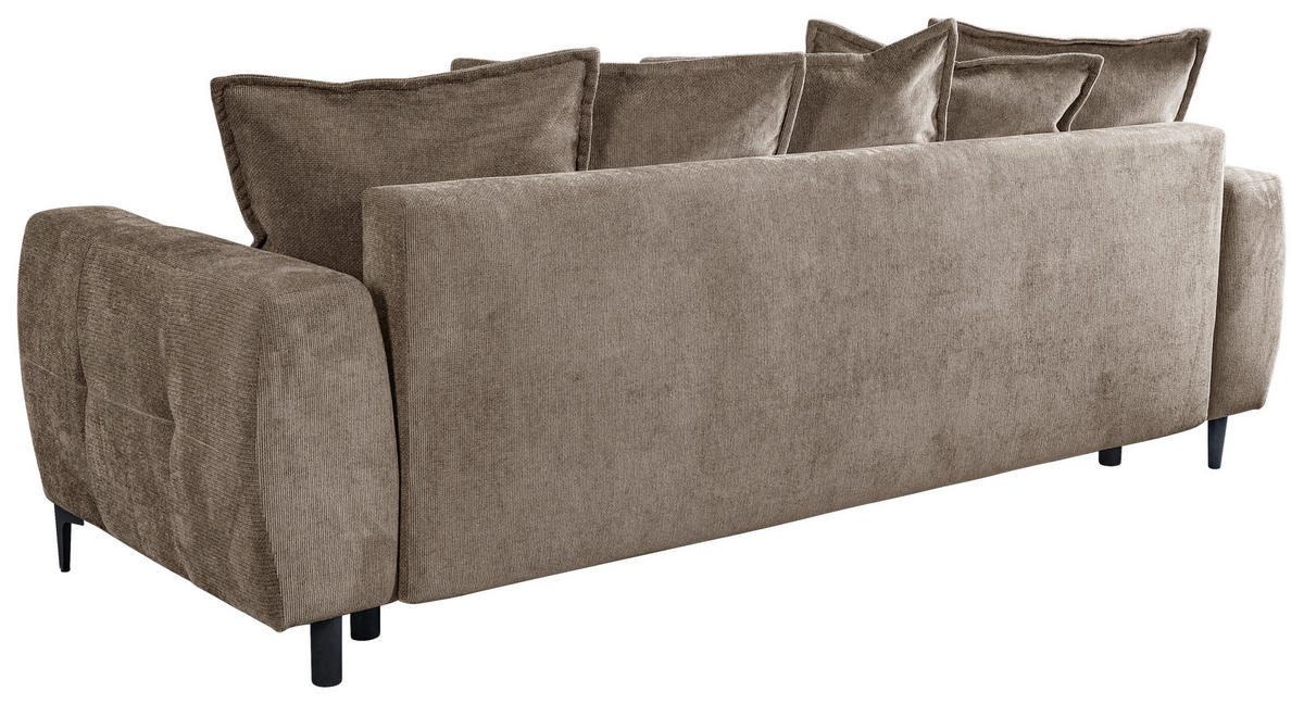 SCHLAFSOFA  mit Bettkasten erhältlich, Bettfunktion erhältlich Struktur Schlammfarben  - Schlammfarben/Schwarz, Design, Holz/Textil (247/94/90cm) - MID.YOU