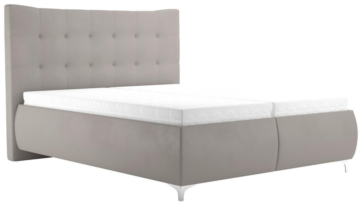 KÁRPITOZOTT ÁGY 160/200 cm  ezüstszínű  - ezüstszínű, Modern, műanyag/faalapú anyag (160/200cm) - Cantus