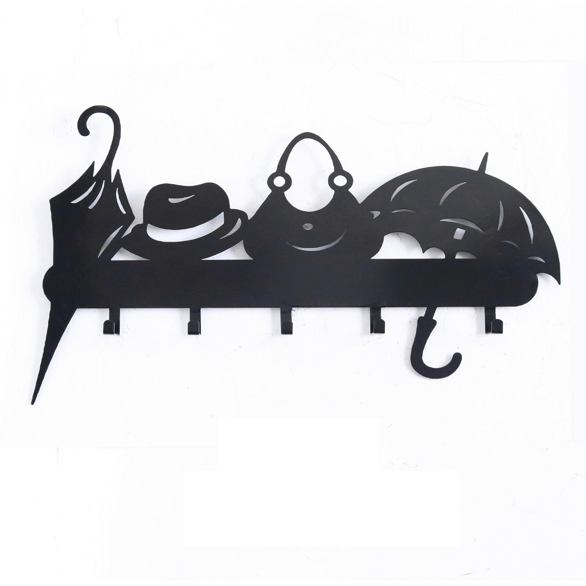 STENSKI OBEŠALNIK - črna, Basics, kovina (70/40/4,5cm) - Ambia Home