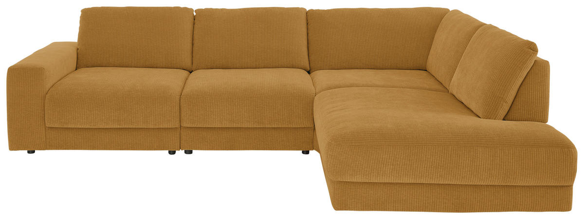 ECKSOFA in Chenille, Jacquard Cognac  - Cognac/Schwarz, Design, Kunststoff/Textil (316/242cm) - Niels Andersson