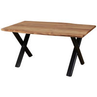 ESSTISCH in Holz 160/90/76 cm   - Schwarz/Naturfarben, MODERN, Holz/Metall (160/90/76cm) - Livetastic
