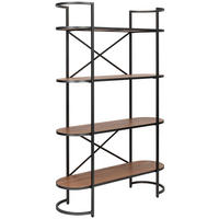 REGAL  120/185/42 cm Naturfarben, Schwarz  - Schwarz/Naturfarben, LIFESTYLE, Holz/Metall (120/185/42cm) - Livetastic