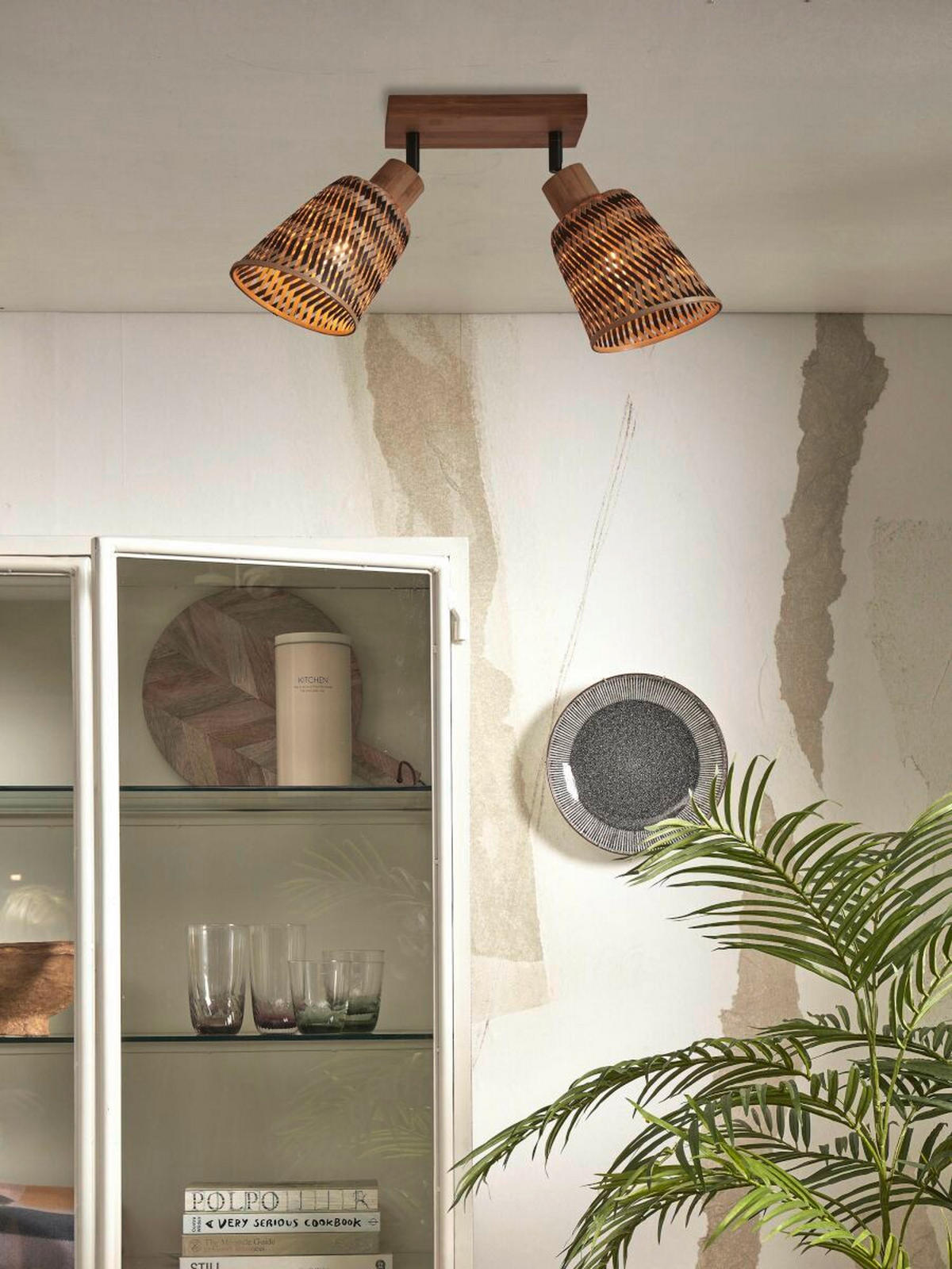 TAKLAMPA GOOD&MOJO  28/15/24 cm  - svart/naturfärgad, Trend (28/15/24cm) - Good & Mojo