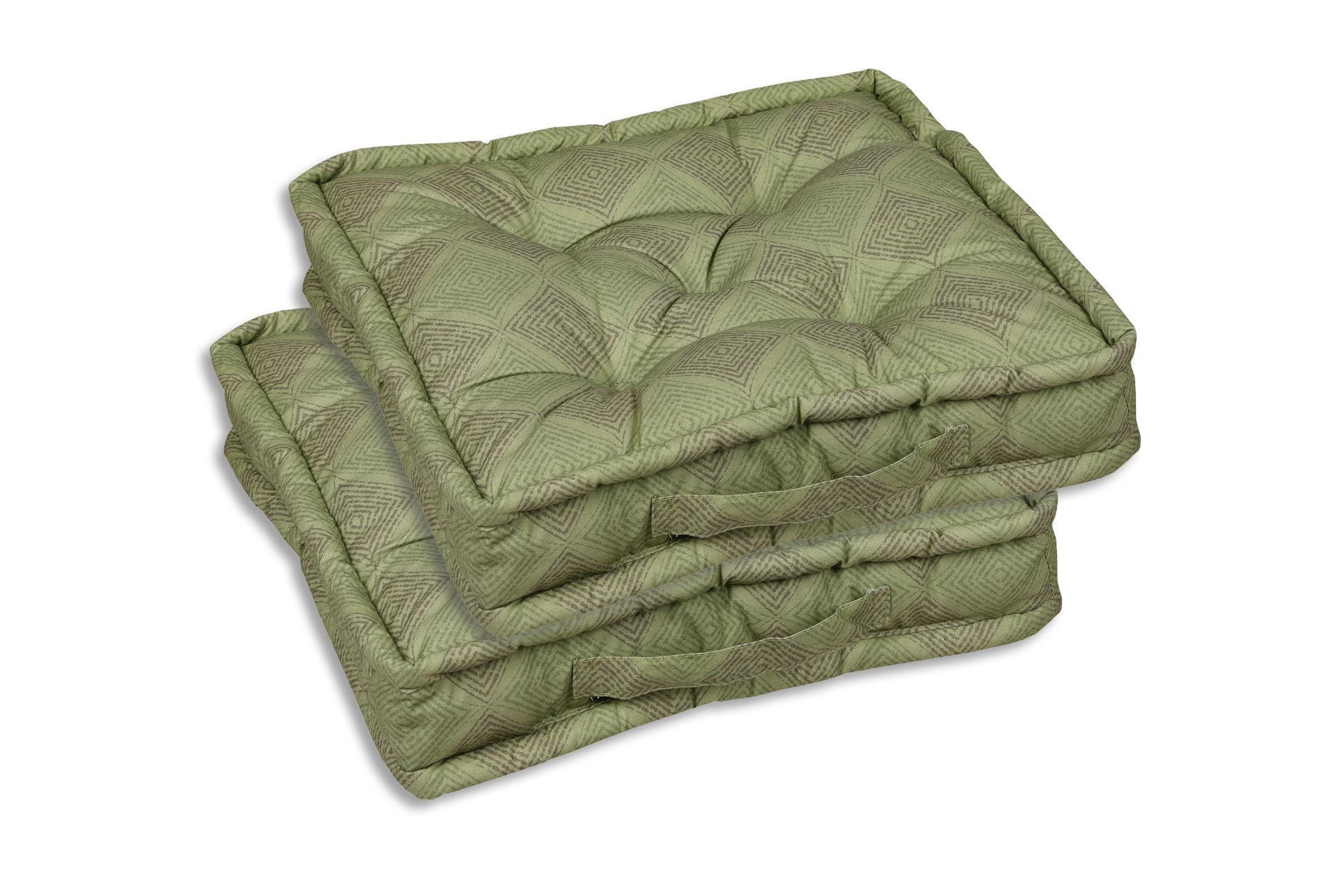 GARTENSITZKISSENSET Raute  - Grün, Basics, Textil (40/8/40cm)
