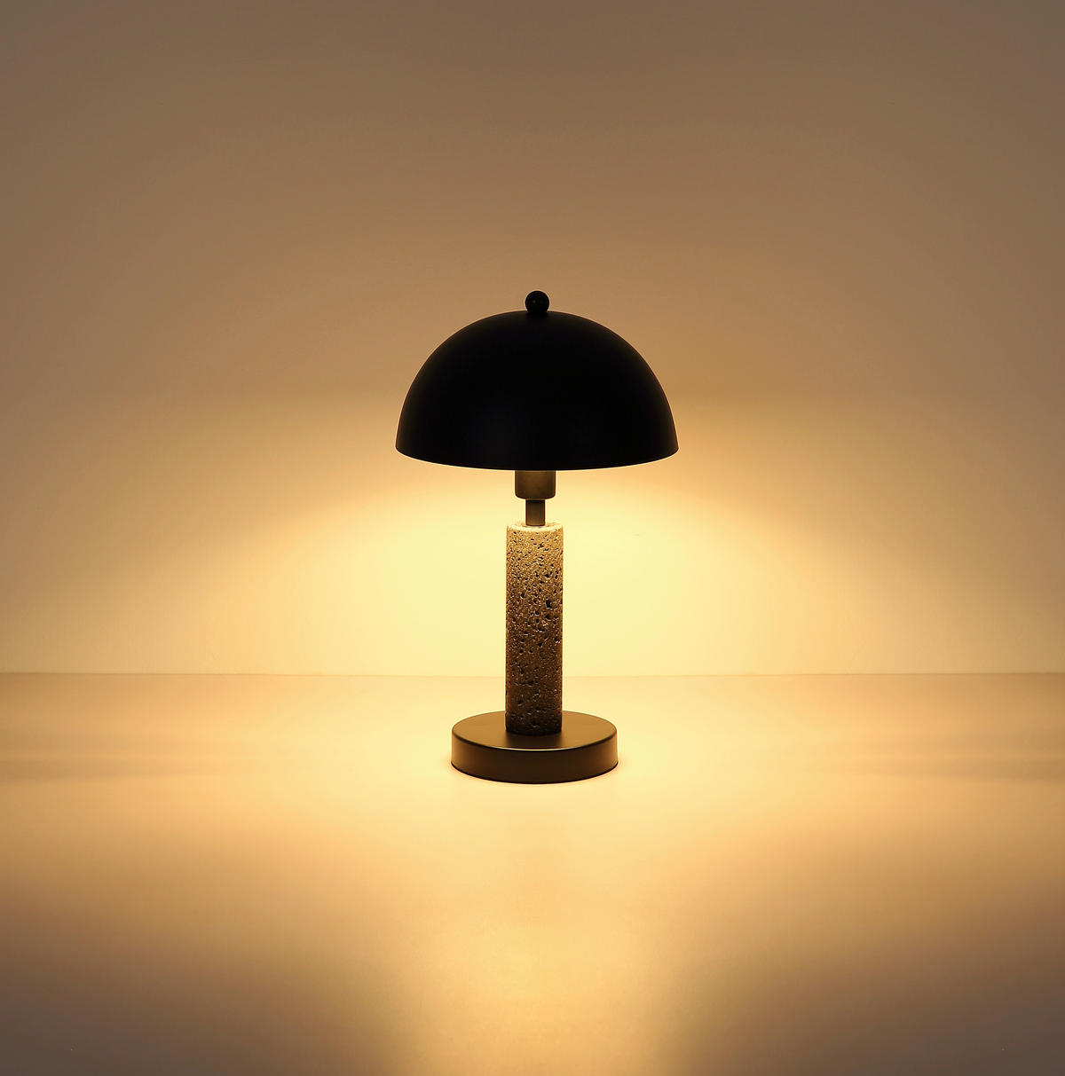 TISCHLEUCHTE Janie 20/34 cm  - Schwarz, Design, Kunststoff/Stein (20/34cm) - Globo