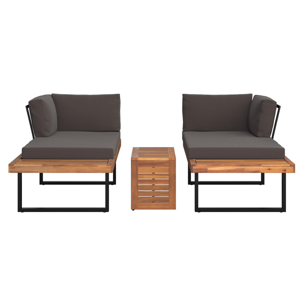 LOUNGEGARNITUR  175/253 cm   - Grau, Design, Holz/Metall (175/253cm) - Ambia Garden