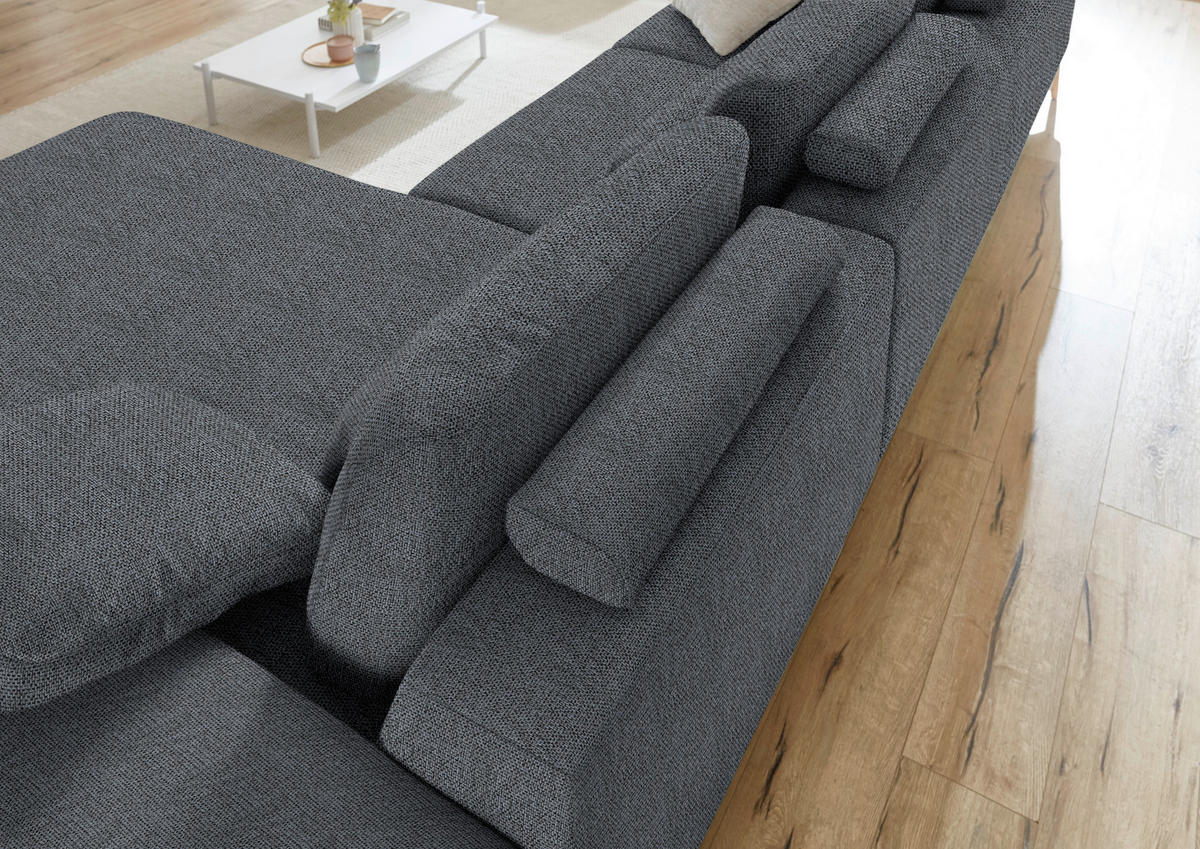 ECKSOFA in Flachgewebe Anthrazit  - Wildeiche/Anthrazit, Design, Holz/Textil (334/193cm) - Niels Andersson