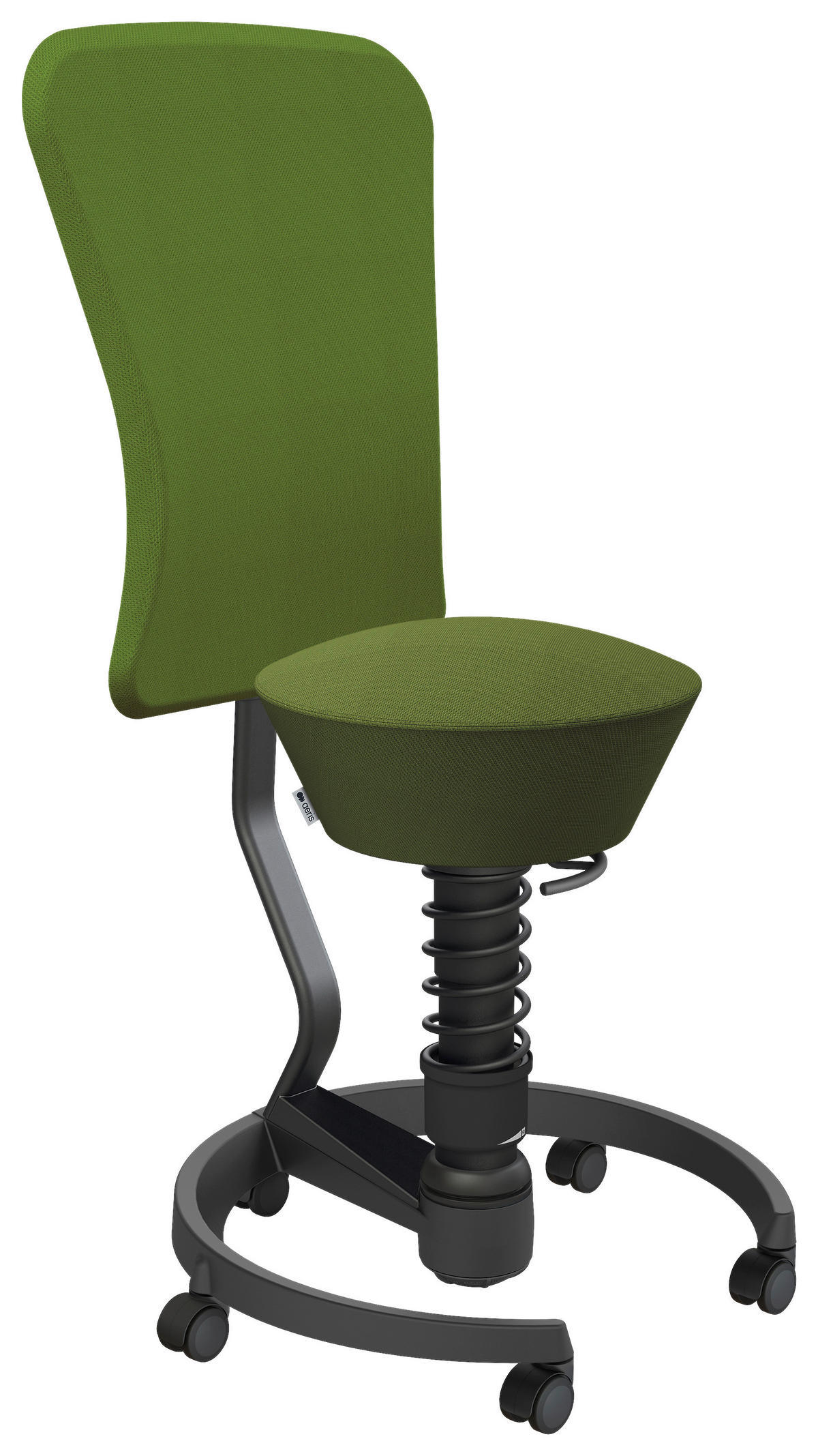 BÜROHOCKER 55/105,115/55 cm  - Schwarz/Grün, Basics, Kunststoff/Textil (55/105,115/55cm) - Aeris