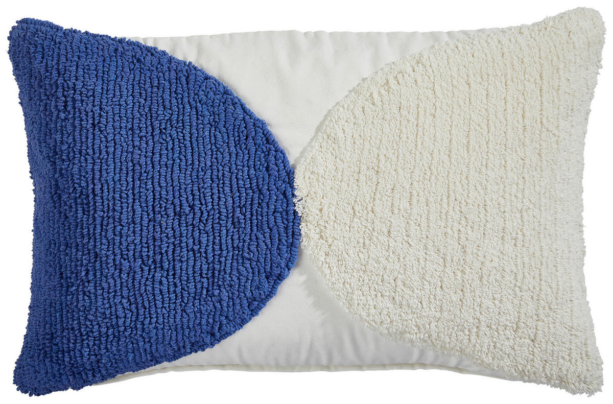 KISSENHÜLLE Boho 40/60 cm  - Blau/Creme, Basics, Textil (40/60cm) - Novel
