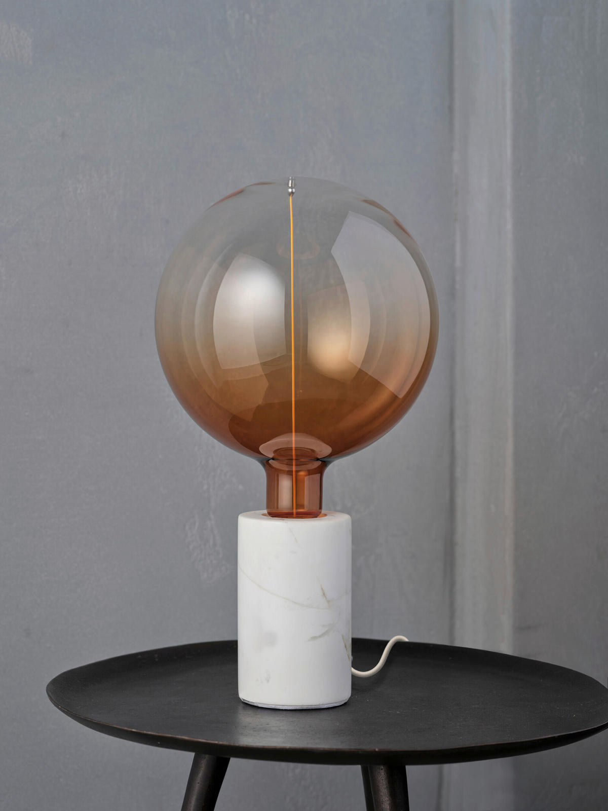 TISCHLEUCHTE 8/13 cm   - Weiß, Basics, Stein (8/13cm) - Osram