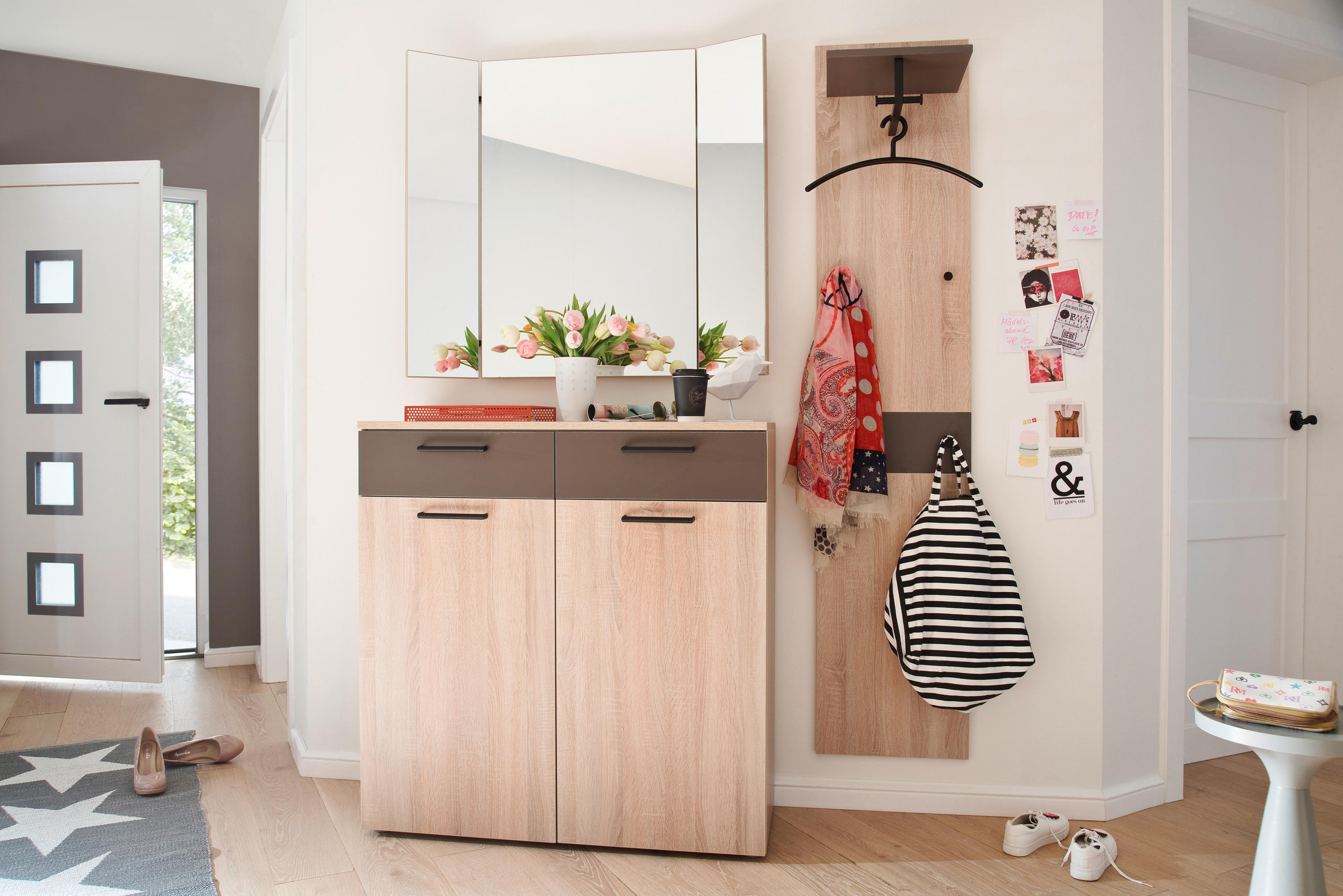 GARDEROBE 3-teilig  in 150/200/38 cm  - Eichefarben/Braun, Konventionell, Holzwerkstoff (150/200/38cm) - Moderano