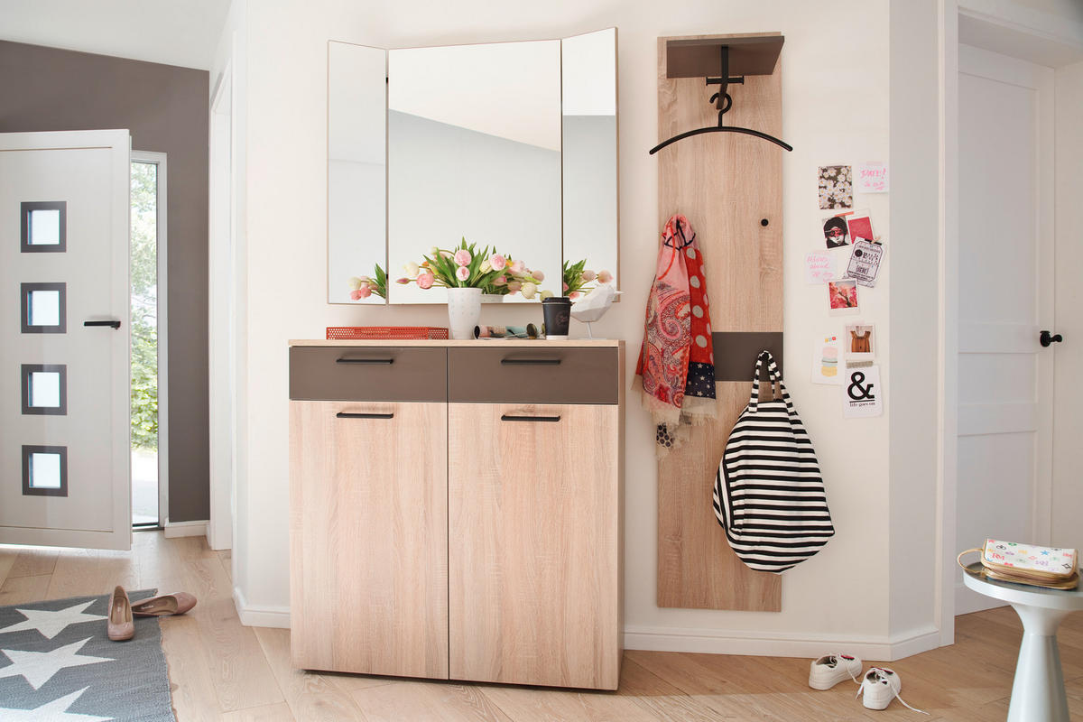 GARDEROBE 3-teilig  in 150/200/38 cm  - Eichefarben/Braun, Konventionell, Holzwerkstoff (150/200/38cm) - Moderano
