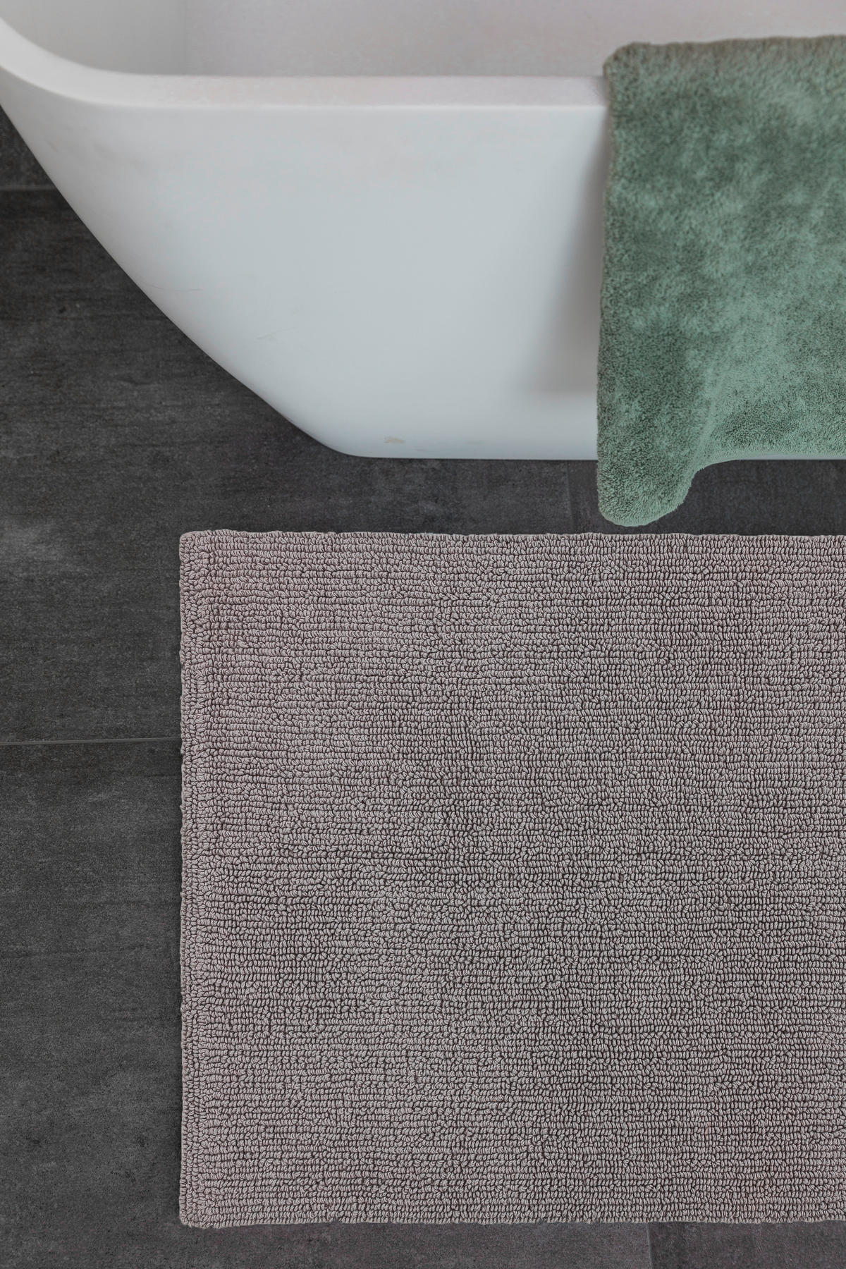 BADTEPPICH Bahamas Hellgrau 60/90 cm  - Hellgrau, Basics, Textil (60/90cm) - Schöner Wohnen