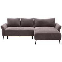 HÖRNSOFFA i chenille brun  - brun/svart, Klassisk, metall/textil (255/164cm) - MID.YOU