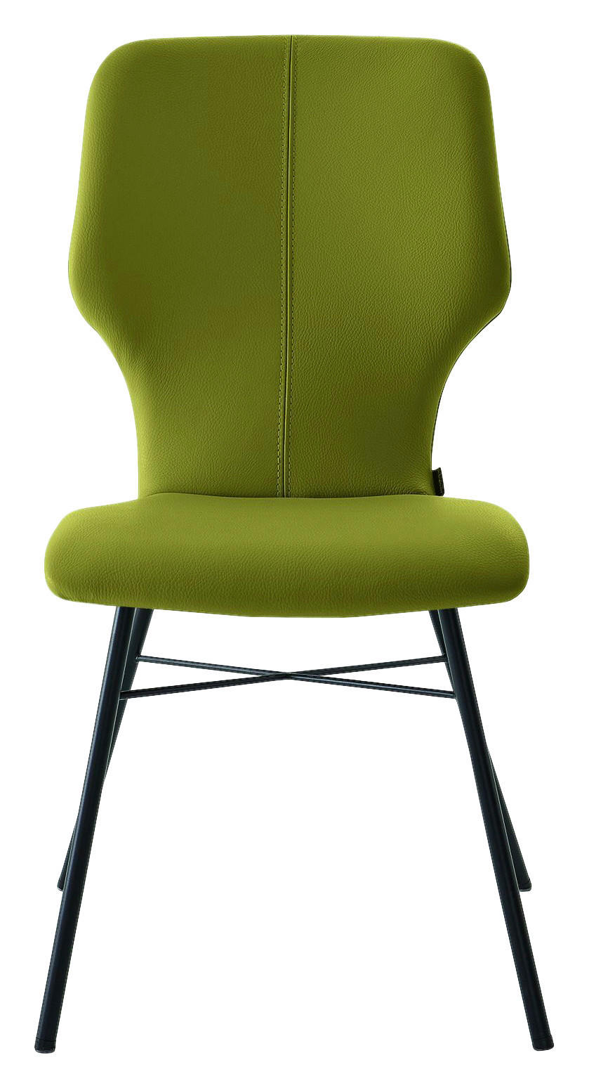STUHL Echtleder Limette  - Limette/Graphitfarben, Design, Leder/Metall (49/95/63cm) - Musterring