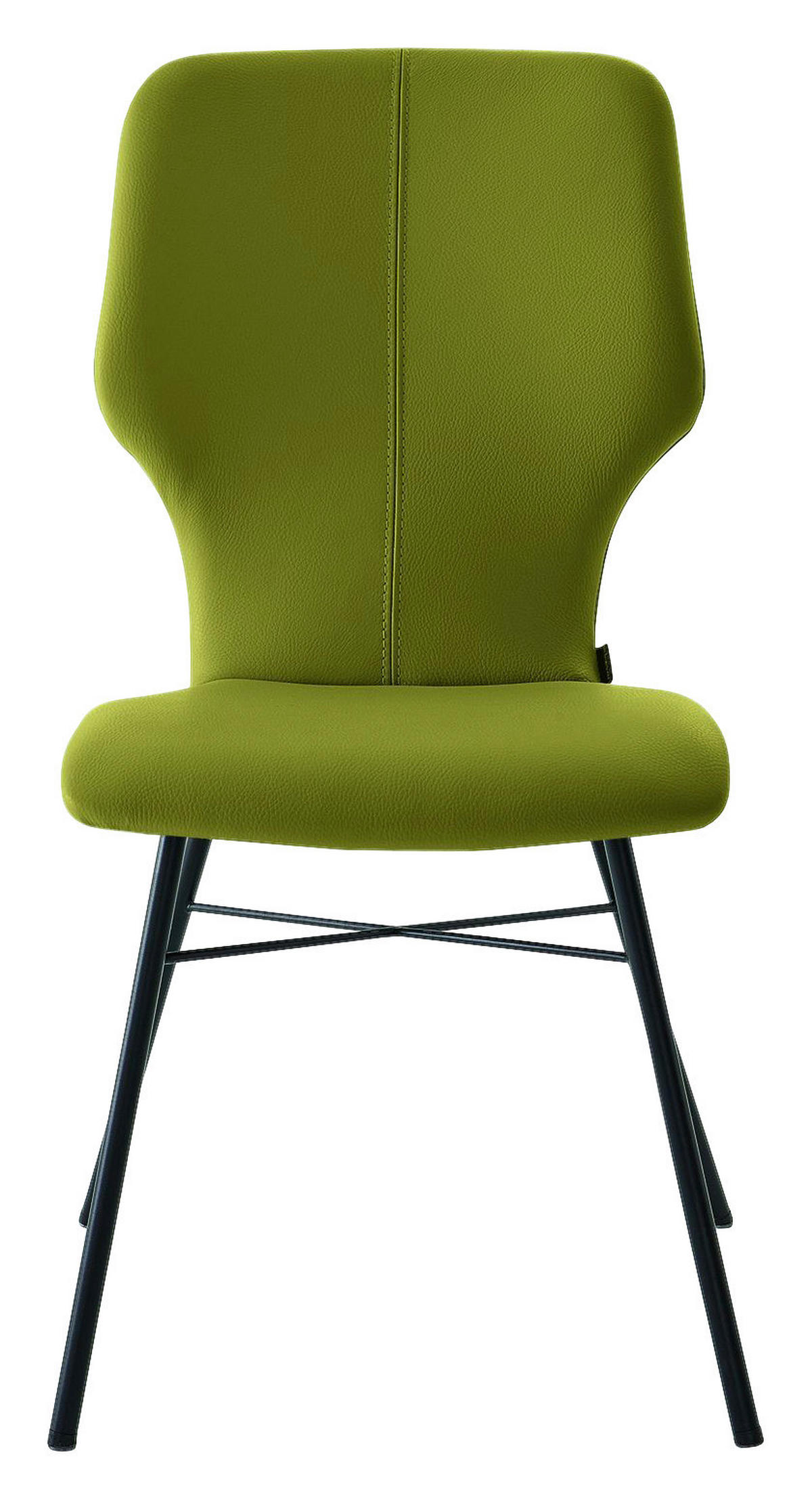 STUHL Echtleder Limette  - Limette/Graphitfarben, Design, Leder/Metall (49/95/63cm) - Musterring