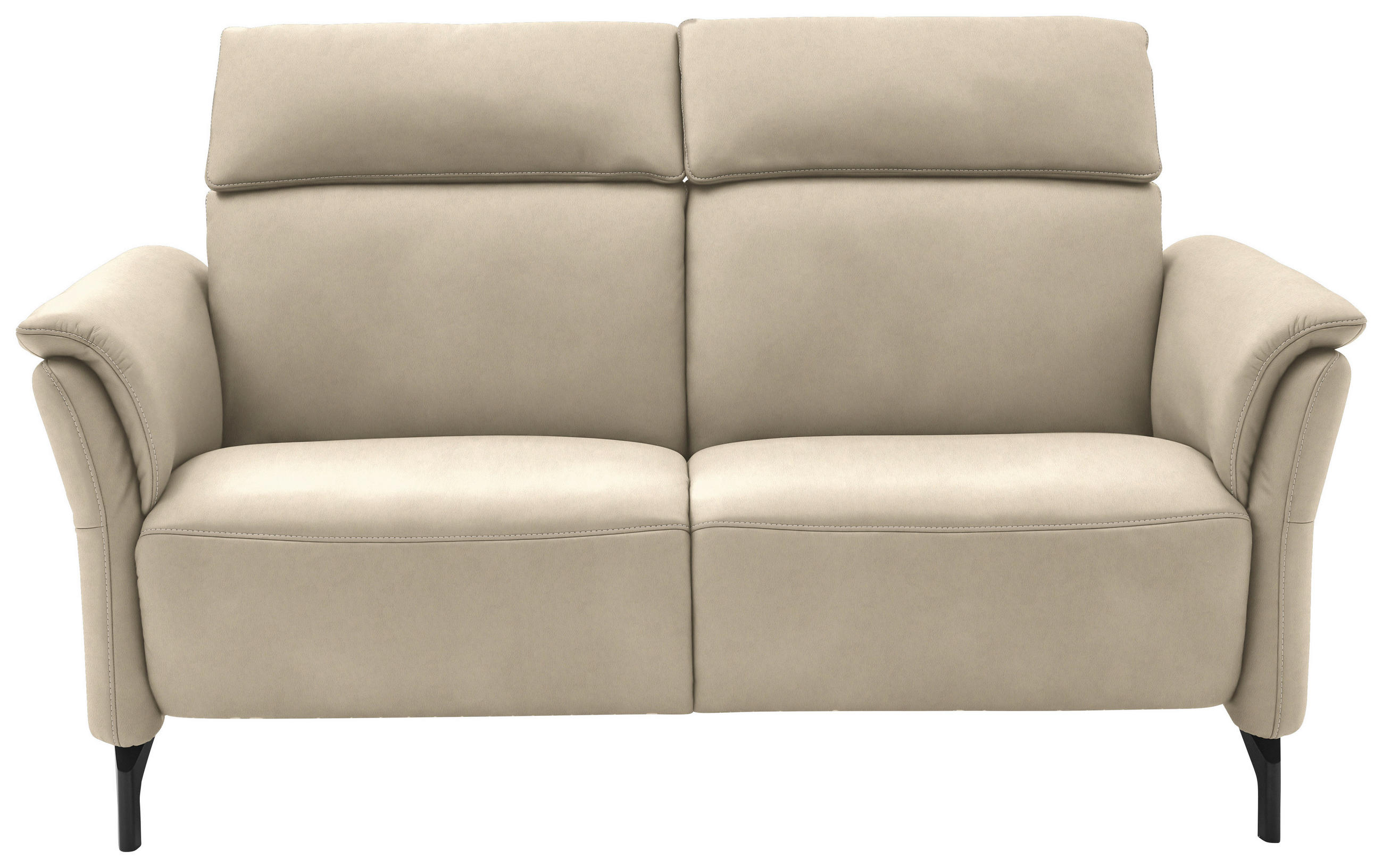 2-SITZER-SOFA Ecru Echtleder  - Ecru/Schwarz, KONVENTIONELL, Leder/Metall (178/103/92cm) - Dieter Knoll