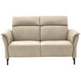 2-SITZER-SOFA  in Echtleder Ecru   - Ecru/Schwarz, KONVENTIONELL, Leder/Metall (178/103/92cm) - Dieter Knoll