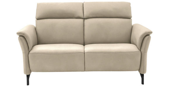 2-SITZER-SOFA  in Echtleder Ecru   - Ecru/Schwarz, KONVENTIONELL, Leder/Metall (178/103/92cm) - Dieter Knoll